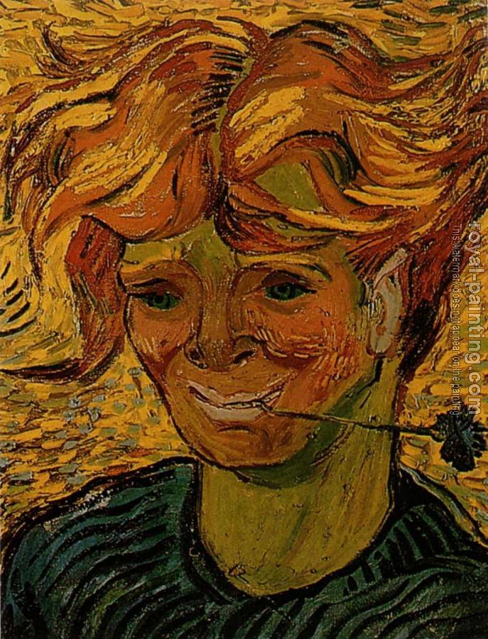 Vincent Van Gogh : Young Man with a Corflower